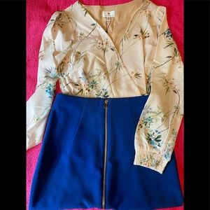 H&M Zippered Blue Skirt